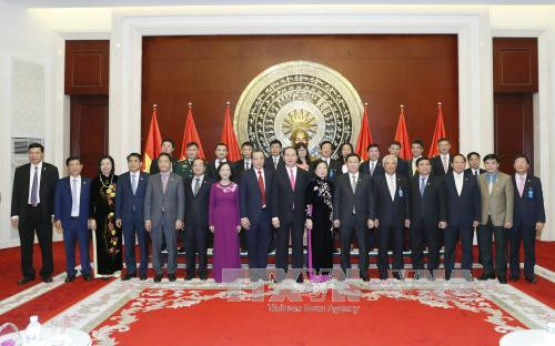 国家主席陈大光走访越南驻中国大使馆。（图片来源：越通社）