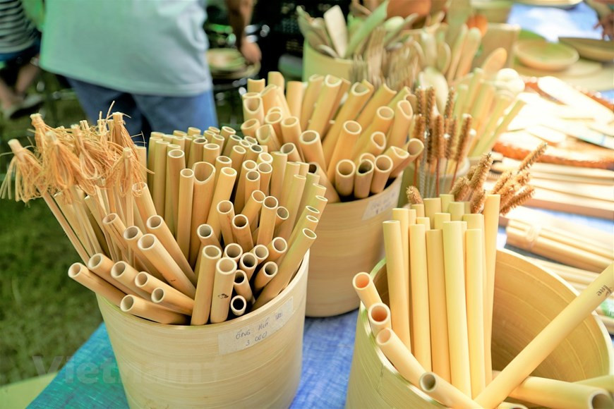 竹吸管。Vietnam+记者明孝 摄