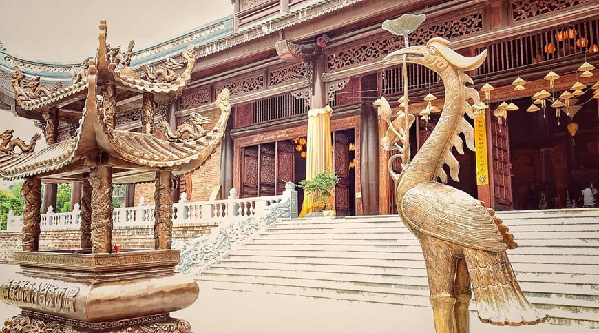 现在的三祝寺建设在相传拥有千年历史的古寺的土地上。Vietnam+记者春梅 摄