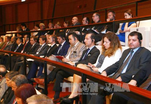 出席第十四届国会第一次会议的国际客人。（图片来源：越通社）