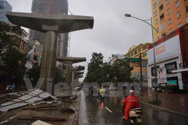 台风给河内市造成严重影响。（图片来源：越通社）