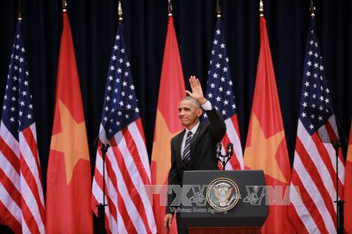  奥巴马总统对越南青年人发表重要演讲。
