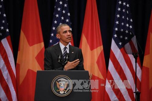  奥巴马总统对越南青年人发表重要演讲。