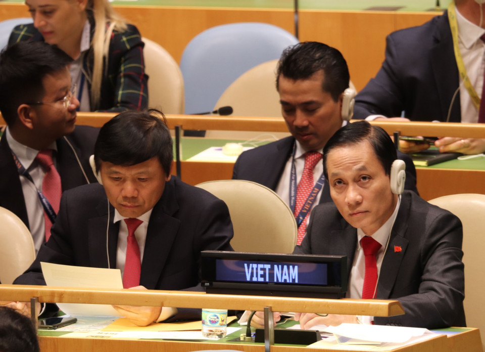 越南驻联合国代表团。越通社驻美国记者 摄