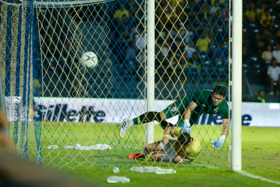 越南队进球的精彩瞬间。越通社记者摄 阮明进