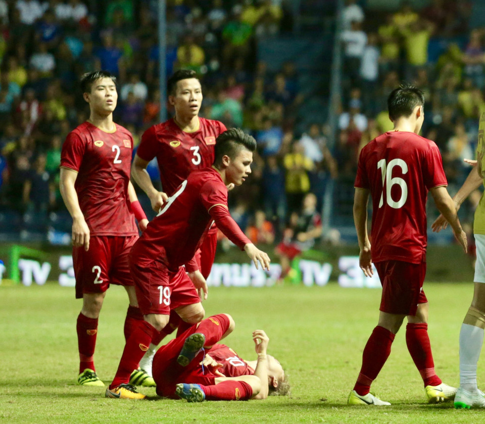 越南队。越通社记者摄 阮明进