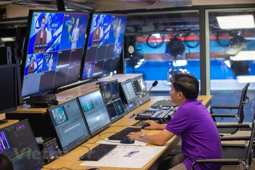 录像室的技术部门。图自越通社