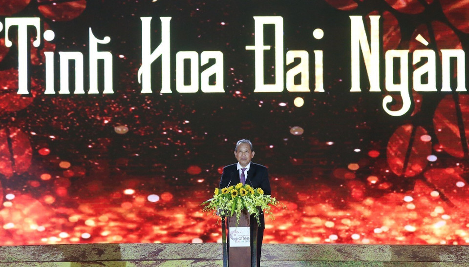 越南常务副总理张和平在开幕式上发表讲话。图自越通社