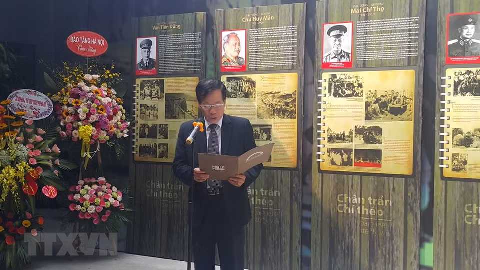 河内市文化体育厅副厅长张明近在开幕式上发表讲话。越通社记者 丁顺 摄