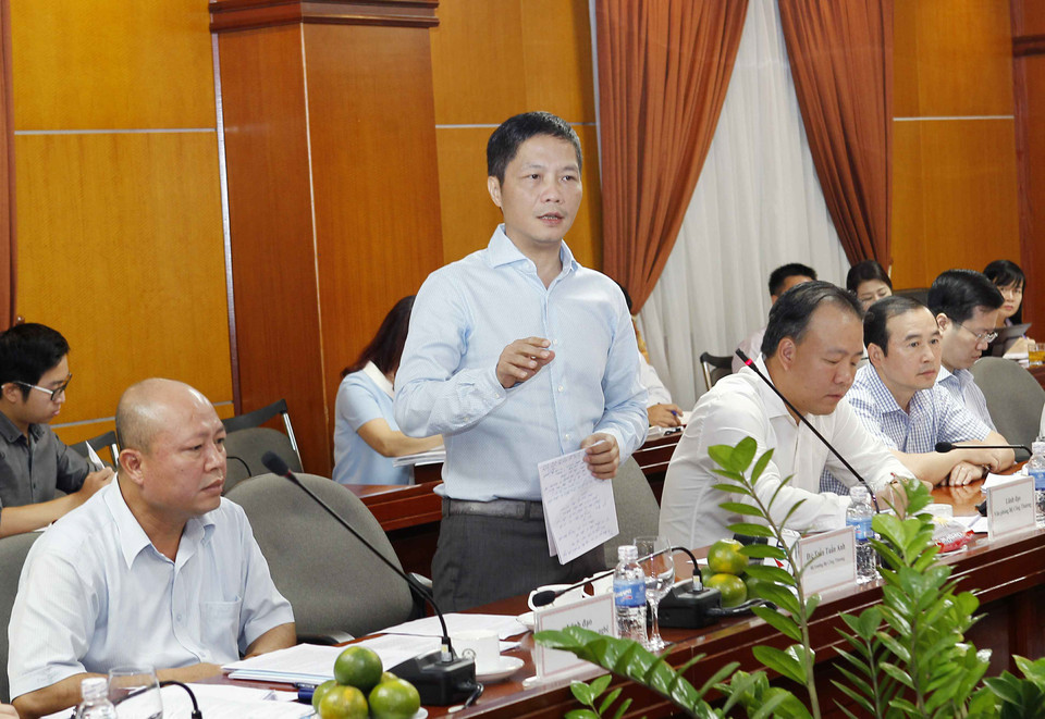 越南工贸部部长陈俊英发表讲话。（图片来源：越通社）