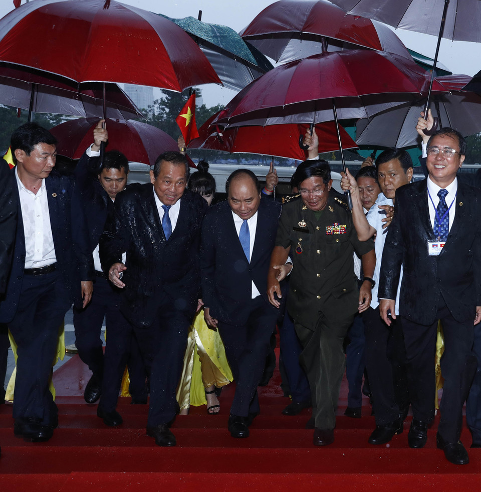  柬埔寨首相洪森访问越南。（图片来源：越通社）