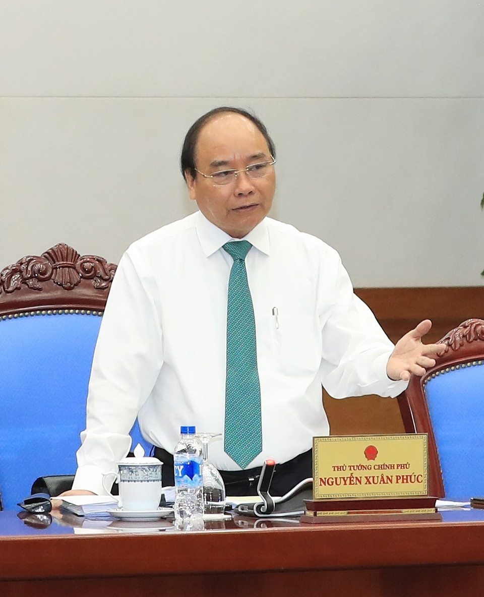 越南政府总理阮春福发表讲话。越通社记者 统一 摄