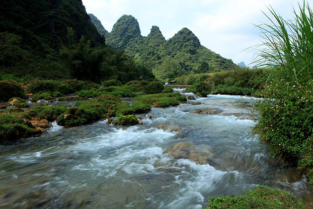 河广县长河乡北坡历史遗迹区距离高平市镇向东北方向50多公里。胡志明主席给当地取名叫北坡。据方言，北坡意味着水源头。（图片来源：越南《人民报》）