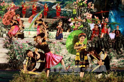 题为“岩石高原——万花争艳”的艺术晚会。（图片来源：越通社）