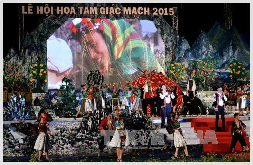 题为“岩石高原——万花争艳”的艺术晚会。（图片来源：越通社）