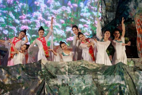 题为“岩石高原——万花争艳”的艺术晚会。（图片来源：越通社）