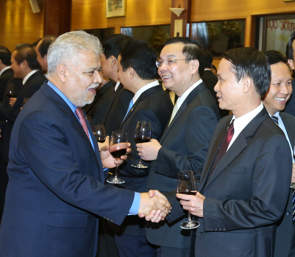  越南通讯社社长阮德利出席招待会。