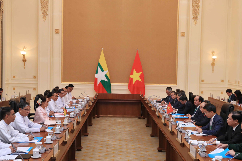 会谈全景。越通社记者 统一 摄