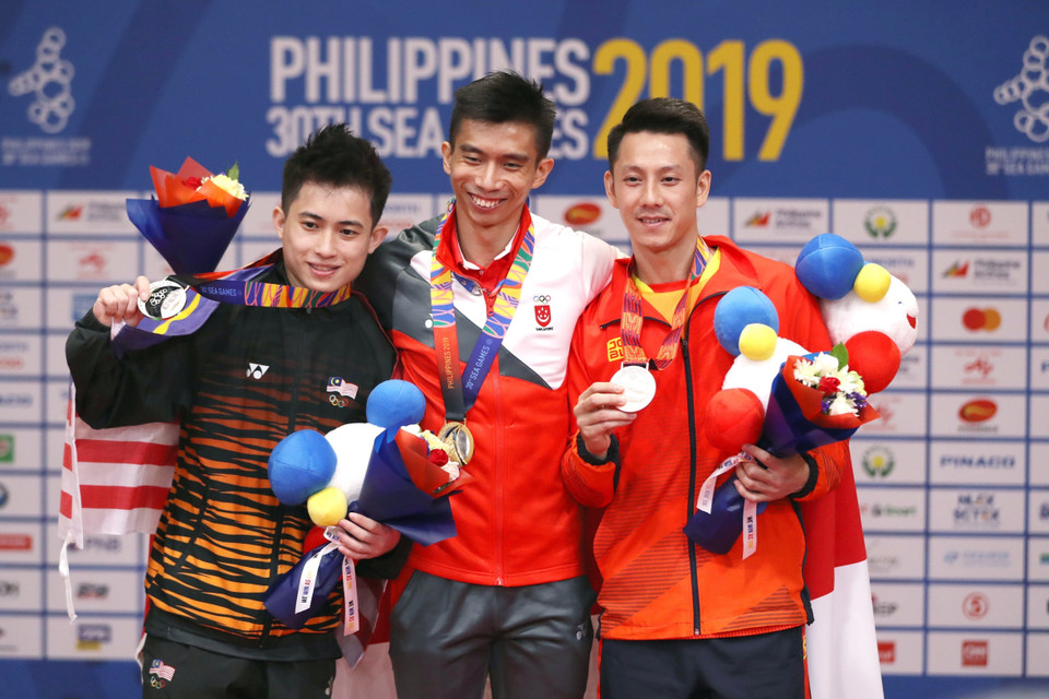 在男子武术长拳项目，越南运动员陈春侠夺得银牌。越通社记者 黄玲 摄