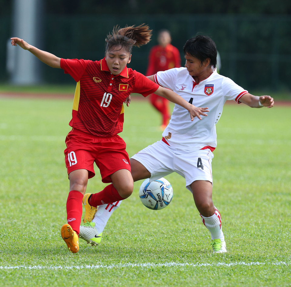 两队球员对峙不下。越通社记者 国庆 摄