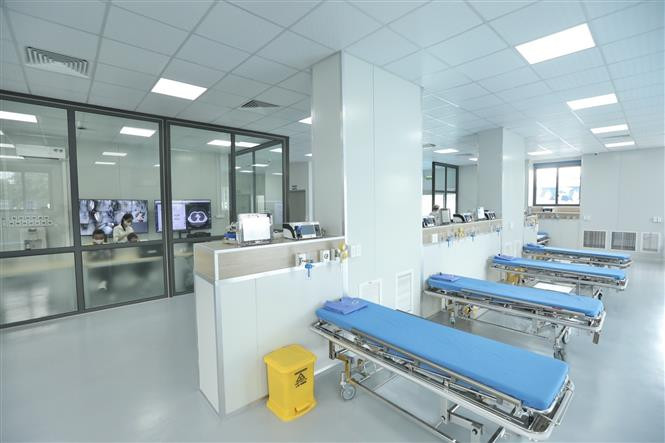 该方舱医院床位规模500张，分成不同分区。图自 越通社