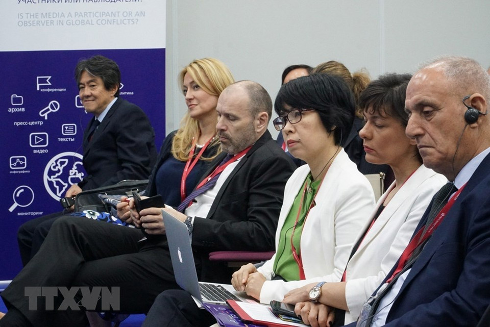 2019年6月6日，在第二十三届圣彼得堡国际经济论坛框架内，越通社副社长武越庄出席世界一流通讯社领导会议。越通社记者 心姮 摄