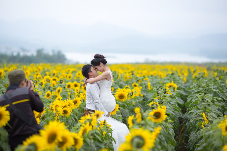 年轻人想在这里拍婚纱照。（图片来源：越通社）