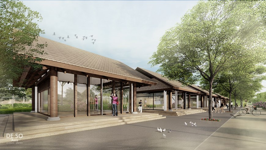 保护、修缮和发挥胡志明主席纪念区国家级特殊遗迹价值规划透视图。图片来源：Vietnam+