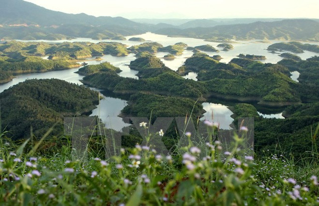 塔董自然保护区的大小岛屿造成西原地区山林中的奇妙景观。（图片来源：越通社）