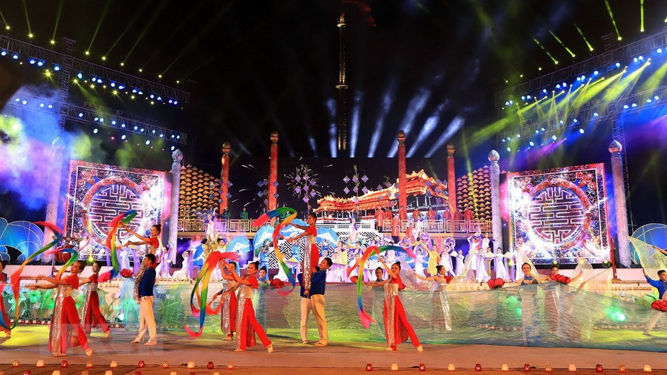2018年顺化文化节闭幕式上的表演节目之一。越通社记者 黄雄 摄