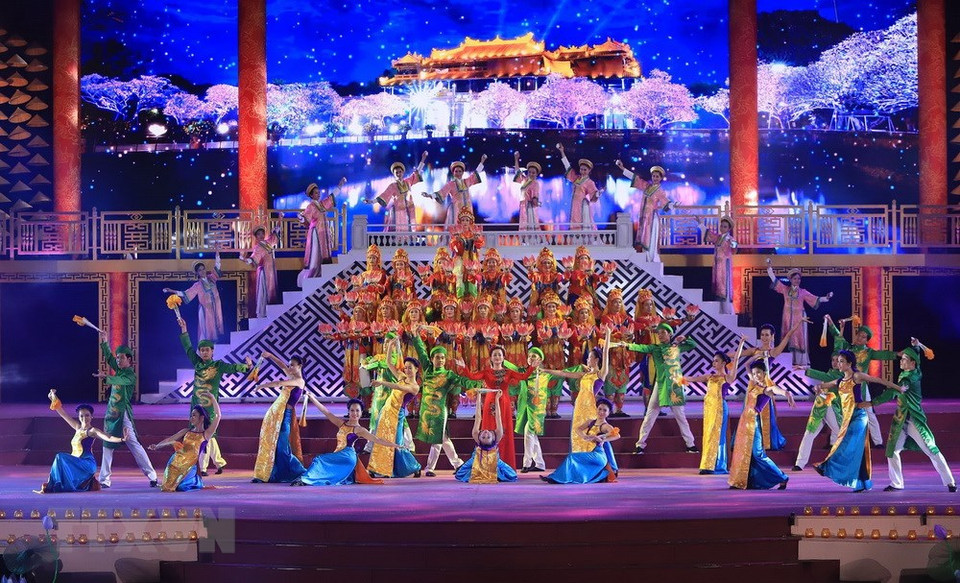 2018年顺化文化节闭幕式上的表演节目之一。越通社记者 黄雄 摄