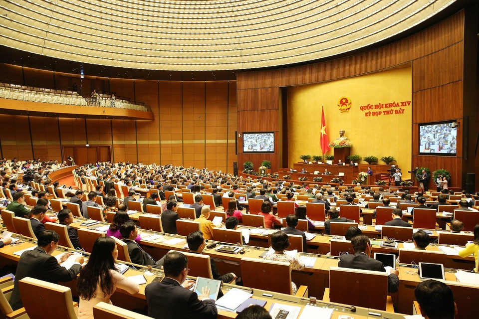2019年5月20日9时，越南第十四届国会第七次会议在首都河内国会大厦隆重开幕。越通社记者芳花 摄