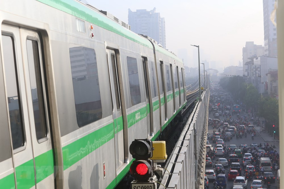 河内轻轨吉灵—河东线全长13.1公里，全线为高架铁路。图自越通社