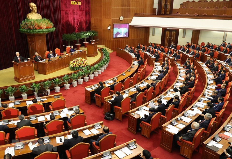 越南共产党第十二届中央委员会第十四次全体会议（越共十二届十四中全会）12月14日上午在首都河内隆重开幕。图自越通社