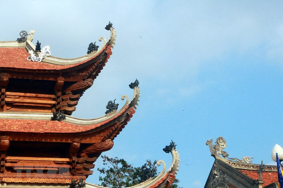 带有陈朝建筑风格特征的琼林寺屋檐。图自越通社