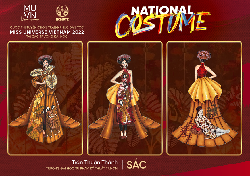 陈顺成设计师名为‘色’的服装设计。图自2022年越南环球小姐选美大赛组委会