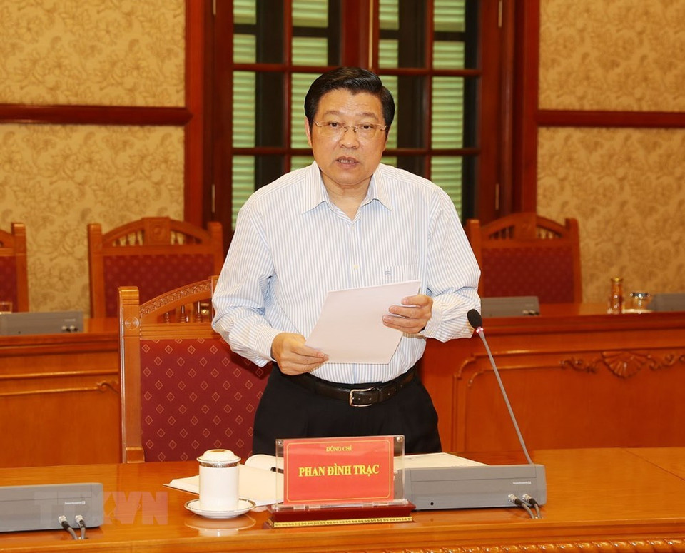 党中央书记处书记、内政部部长、中央反腐败指导委员会常委会副主任潘廷卓发表讲话。越通社记者智勇 摄