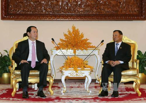 柬埔寨参议院主席赛宗会见陈大光主席。