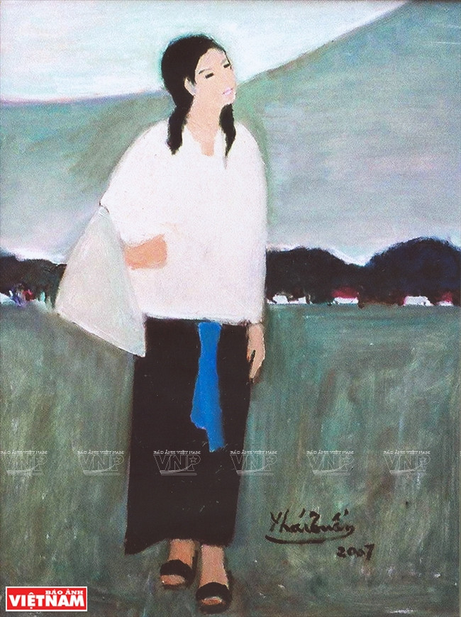 泰俊的《怀乡》（粗布油画）。图自越通社