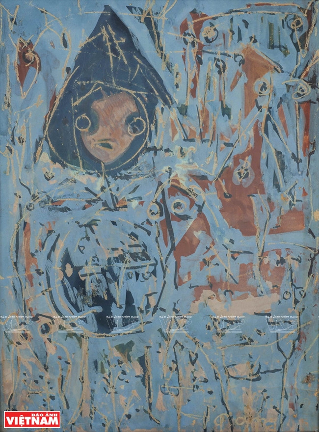 裴绛的《素描纸上的水彩》。图自越通社