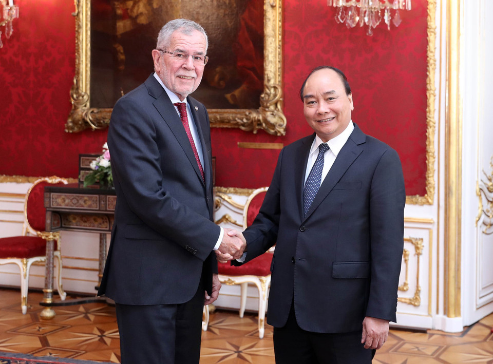 阮春福会见奥地利总统亚历山大·范德贝伦。越通社记者 统一 摄