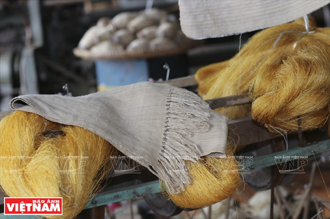 首批莲丝巾面世。越南画报记者 越强