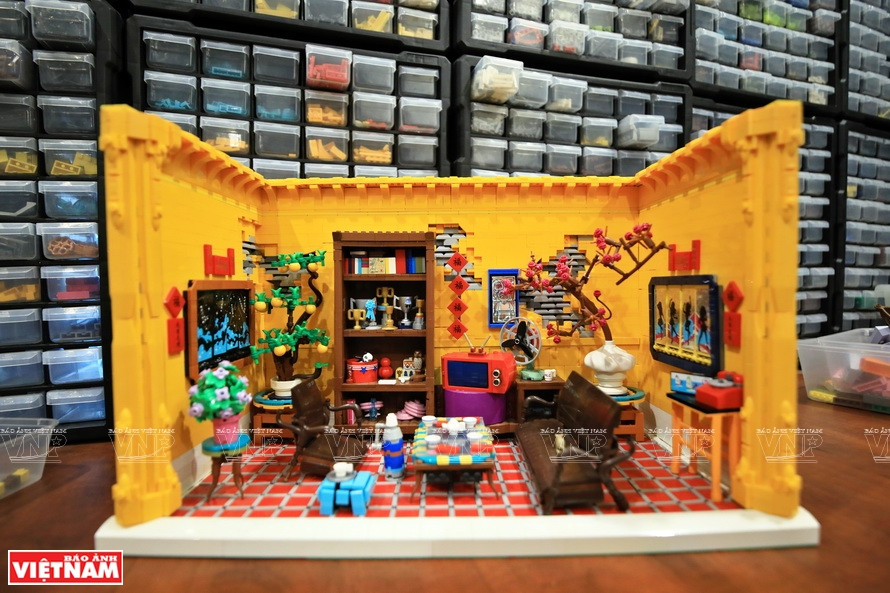 1990 年代春节期间的客厅模型。图自越通社/越南画报
