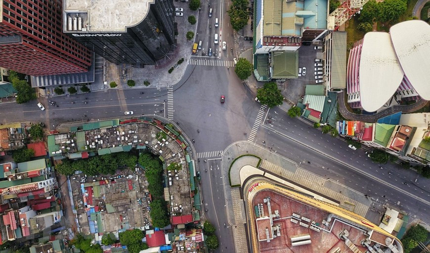 从高处俯瞰的朴寺-范玉石十字路口全景。图片来源：越通社