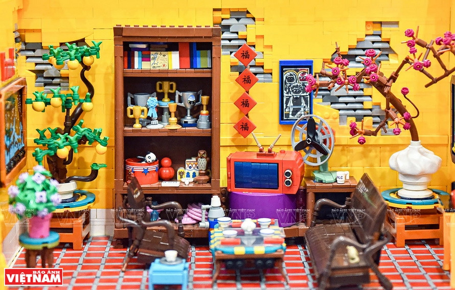 邓辉煌的一些独特乐高作品。图自越通社/越南画报