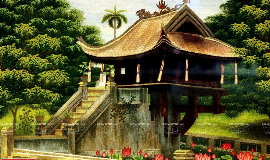 橘洞村的刺绣作品。图自越通社