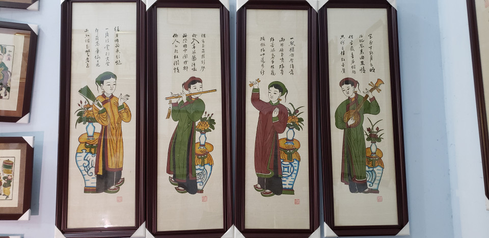 东湖民间画作品：套图《素女》。越通社记者 徐碧玉 摄