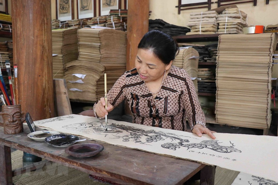 东湖民间画于2013年被列入越南国家非物质文化遗产名录。越通社记者 徐碧玉 摄