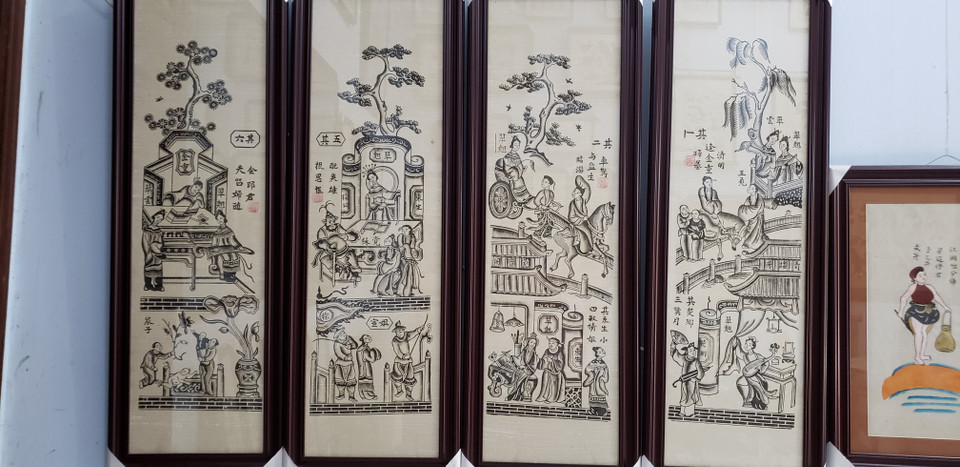 东湖民间画作品：套图《翘传》。越通社记者 徐碧玉 摄