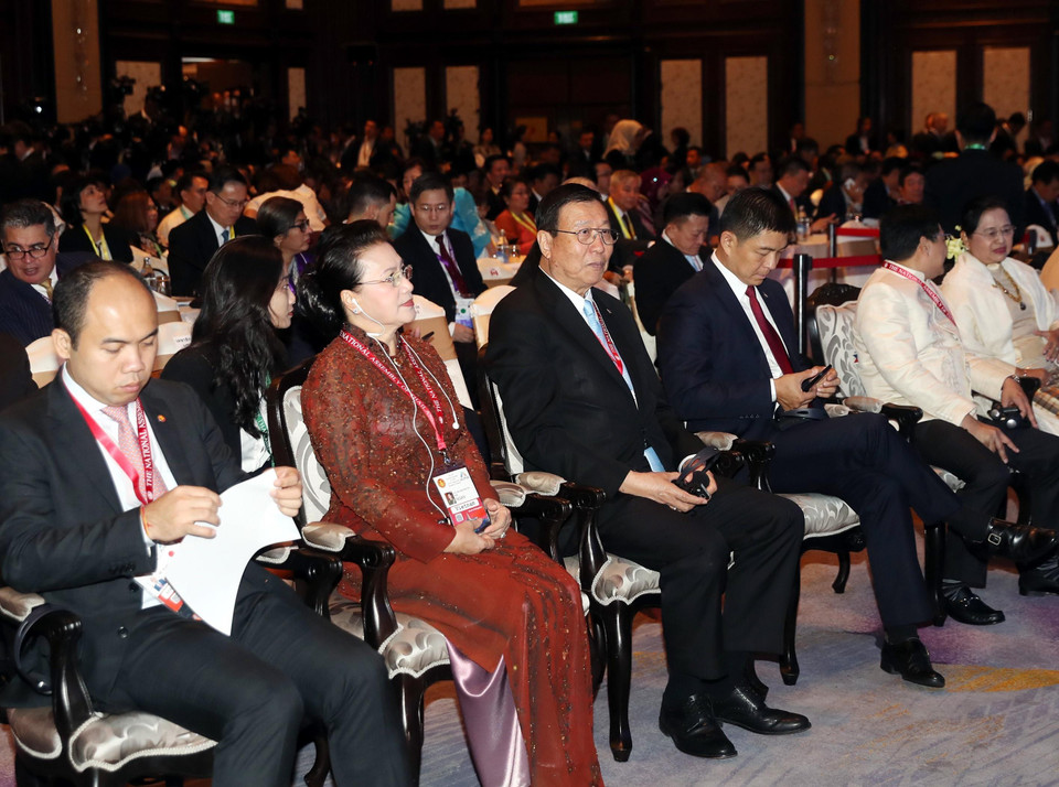 越南国会主席阮氏金银出席第40届东盟议会联盟大会开幕式。图自越通社